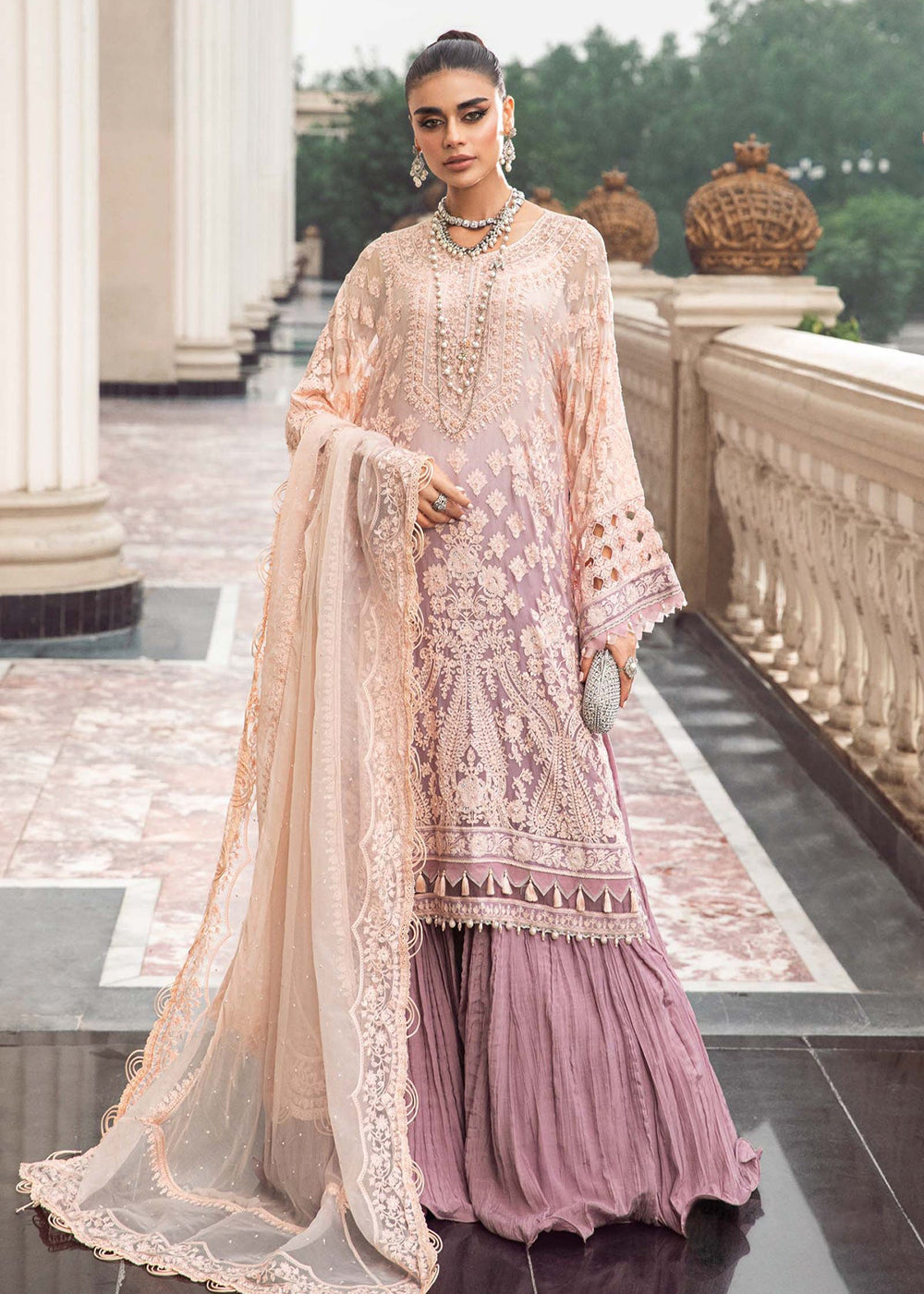 Buy Now Chiffon Formals 2023 by Maria B | MPC-23-103 Lilac Online in USA, UK, Canada & Worldwide at Empress Clothing.
