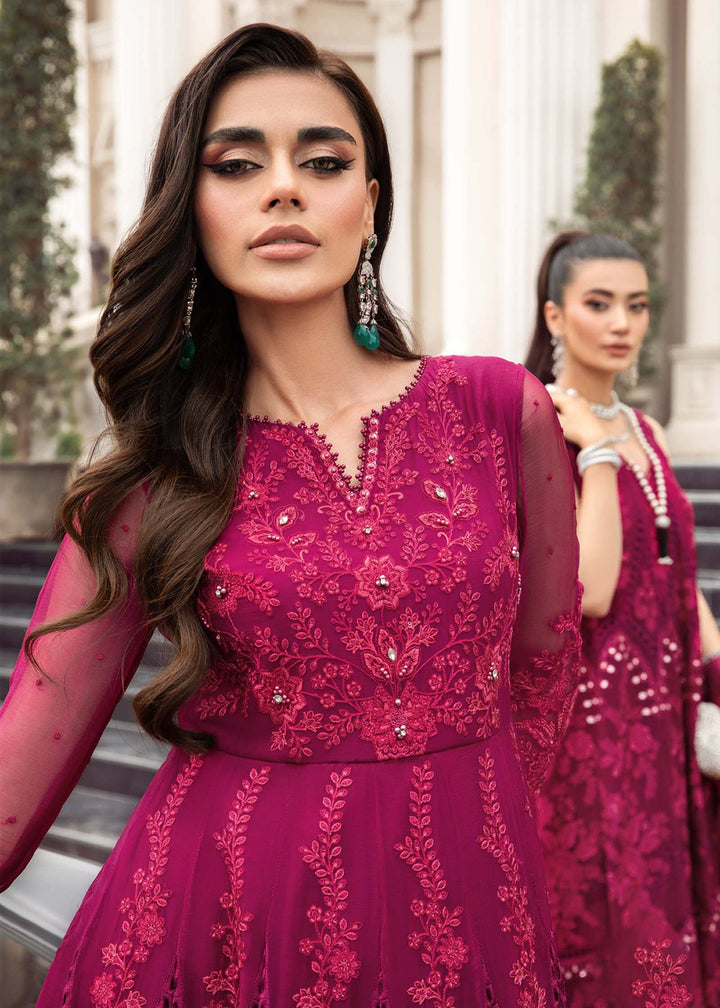 Buy Now Chiffon Formals 2023 by Maria B | MPC-23-107 Magenta Pink Online in USA, UK, Canada & Worldwide at Empress Clothing. 