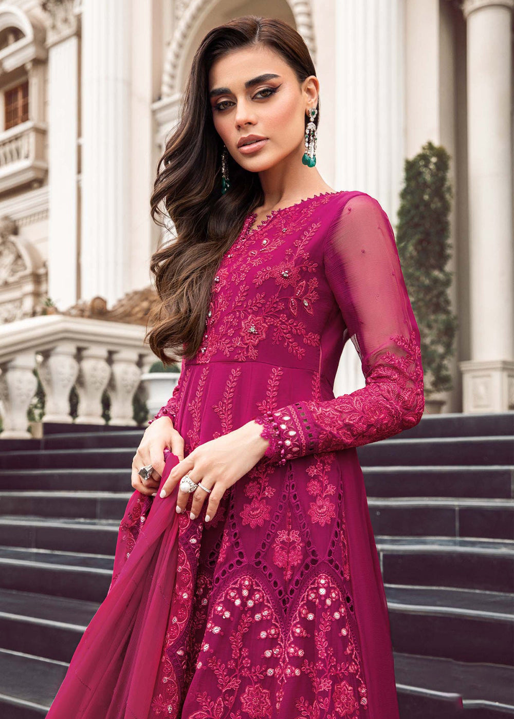Buy Chiffon Formal 2023 by Maria B MPC-23-107 Magenta Pink