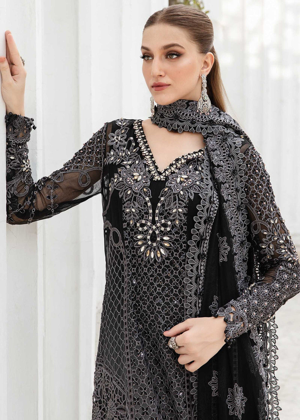 Buy Now Unstitched Chiffon Formals '24 by Maria B | MPC-24-101 Online at Empress Online in USA, UK, Canada & Worldwide at Empress Clothing.