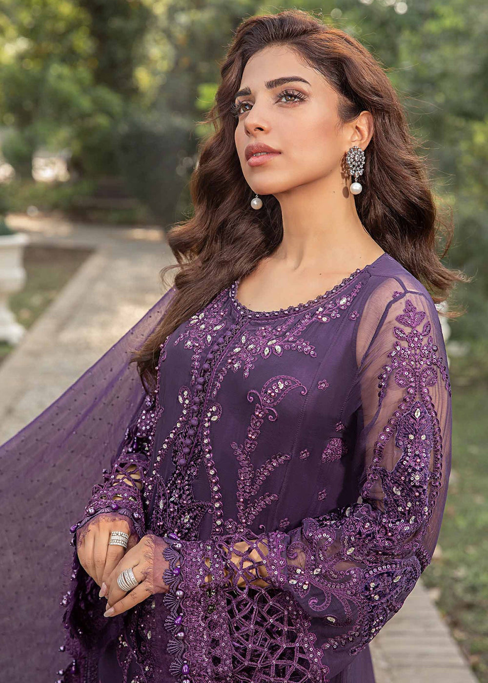 Buy Now Unstitched Chiffon Formals '24 by Maria B | MPC-24-102 Online at Empress Online in USA, UK, Canada & Worldwide at Empress Clothing.