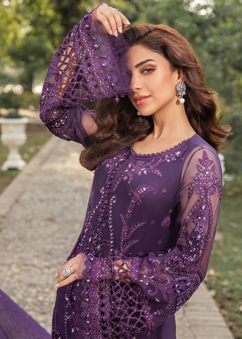 Buy Now Unstitched Chiffon Formals '24 by Maria B | MPC-24-102 Online at Empress Online in USA, UK, Canada & Worldwide at Empress Clothing.