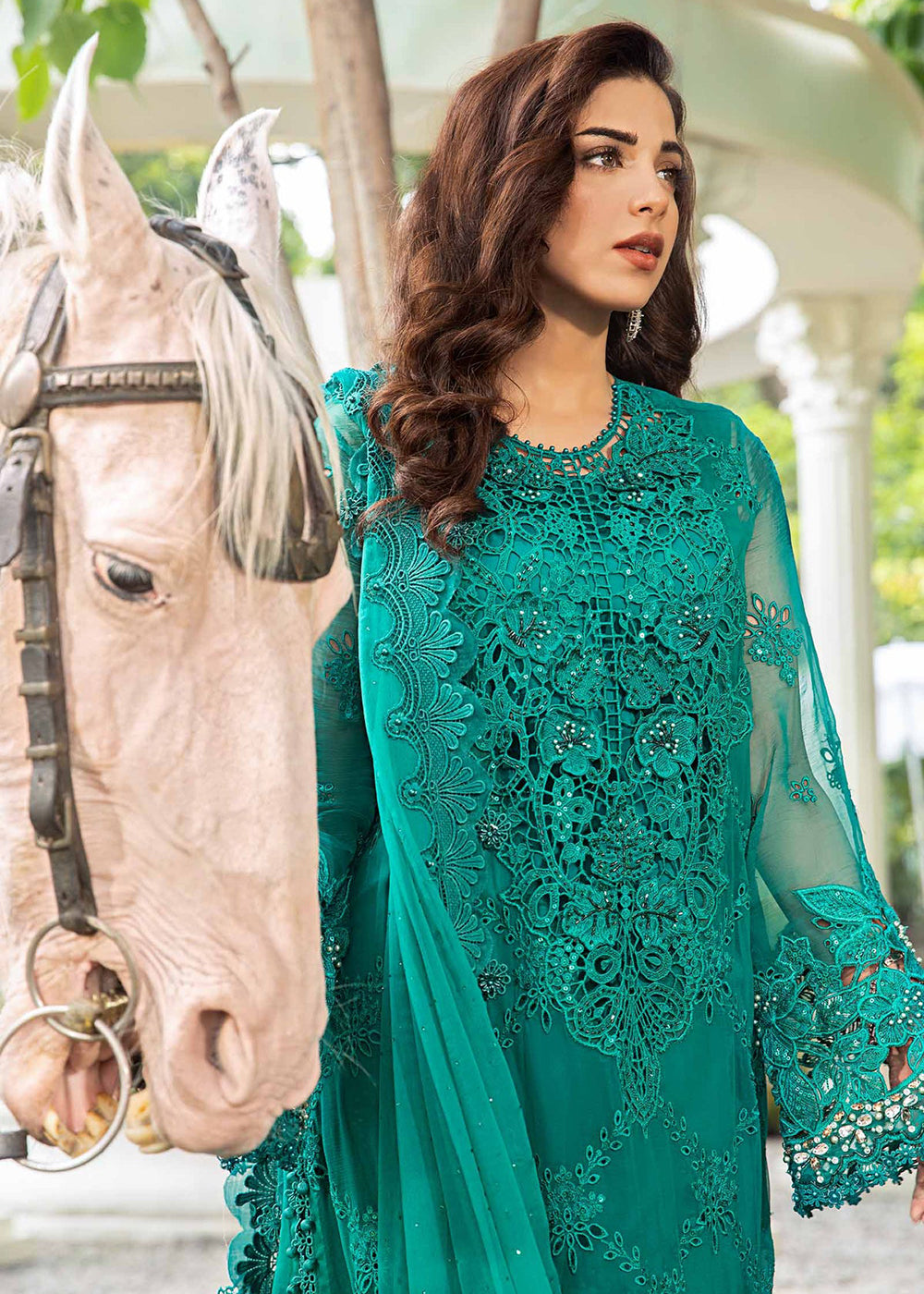 Buy Now Unstitched Chiffon Formals '24 by Maria B | MPC-24-105 Online at Empress Online in USA, Italy, Germany & Worldwide at Empress Clothing. 