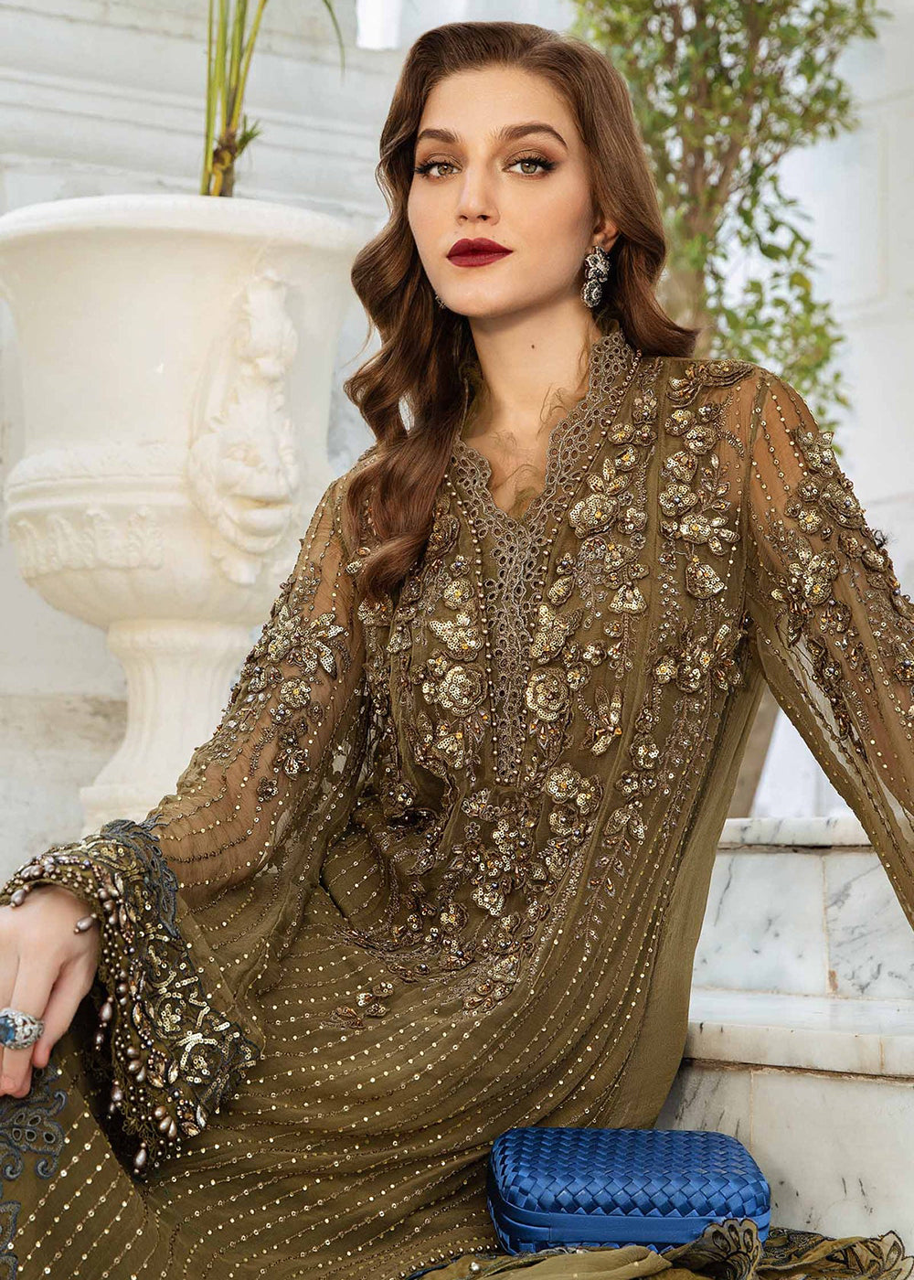 Buy Now Unstitched Chiffon Formals '24 by Maria B | MPC-24-108 Online at Empress Online in USA, Italy, Germany & Worldwide at Empress Clothing. 