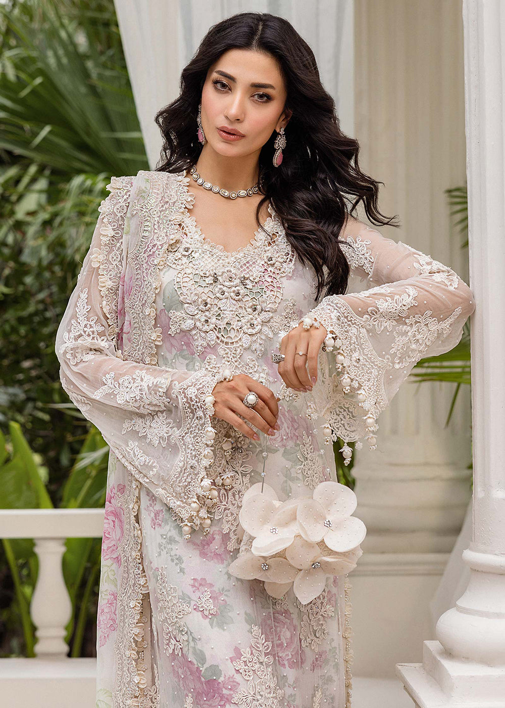 Buy Now Unstitched Chiffons '25 by Maria B | MPC-25-101 Online in USA, UK, Canada, France, Italy, Germany, Spain, Netherlands & Worldwide at Empress Clothing.