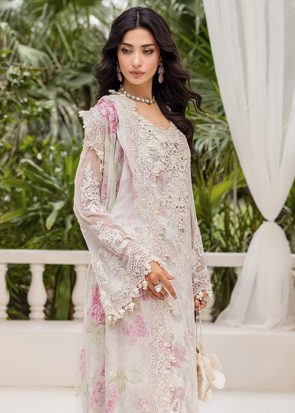 Buy Now Unstitched Chiffons '25 by Maria B | MPC-25-101 Online in USA, UK, Canada, France, Italy, Germany, Spain, Netherlands & Worldwide at Empress Clothing.