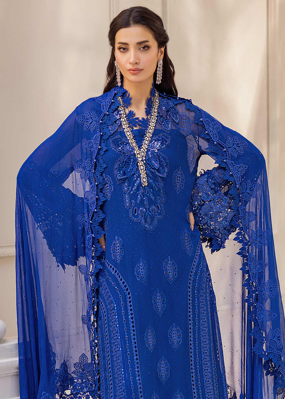 Buy Now Unstitched Chiffons '25 by Maria B | MPC-25-103 Online in USA, UK, Canada, France, Italy, Germany, Spain, Netherlands & Worldwide at Empress Clothing.