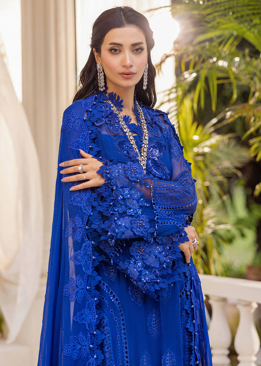 Buy Now Unstitched Chiffons '25 by Maria B | MPC-25-103 Online in USA, UK, Canada, France, Italy, Germany, Spain, Netherlands & Worldwide at Empress Clothing.