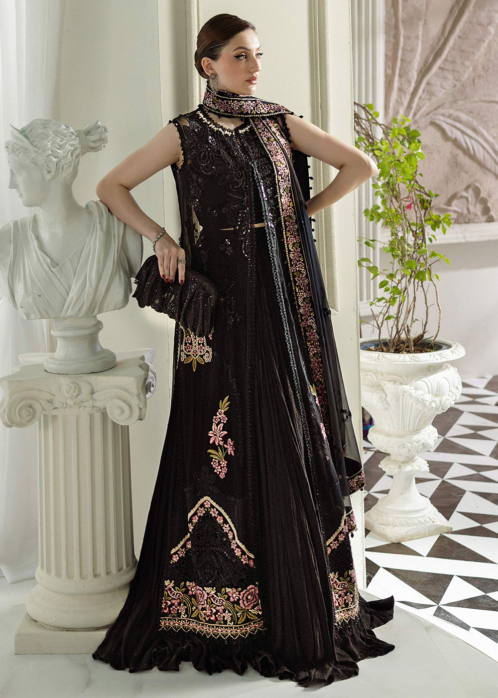 Buy Now Unstitched Chiffons '25 by Maria B | MPC-25-104 Online in USA, UK, Canada, France, Italy, Germany, Spain, Netherlands & Worldwide at Empress Clothing.