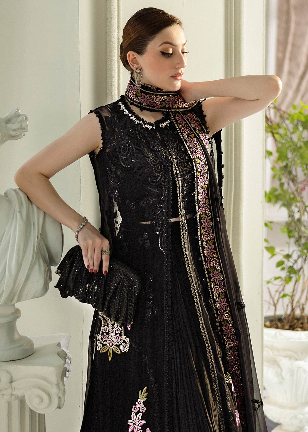 Buy Now Unstitched Chiffons '25 by Maria B | MPC-25-104 Online in USA, UK, Canada, France, Italy, Germany, Spain, Netherlands & Worldwide at Empress Clothing.