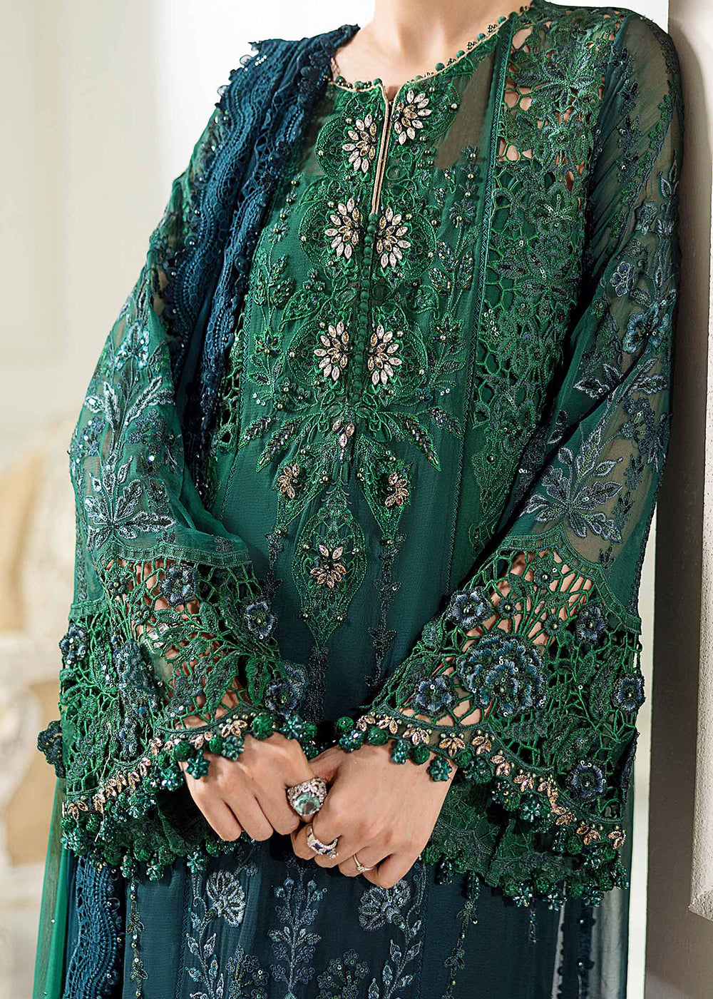 Buy Now Unstitched Chiffons '25 by Maria B | MPC-25-106 Online in USA, UK, Canada, France, Italy, Germany, Spain, Netherlands & Worldwide at Empress Clothing.