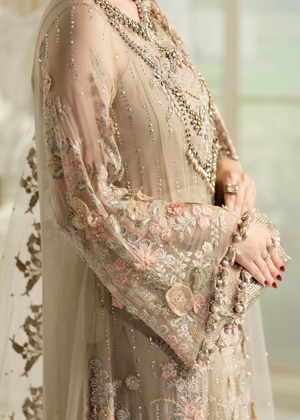 Buy Now Unstitched Chiffons '25 by Maria B | MPC-25-107 Online in USA, UK, Canada, France, Italy, Germany, Spain, Netherlands & Worldwide at Empress Clothing.