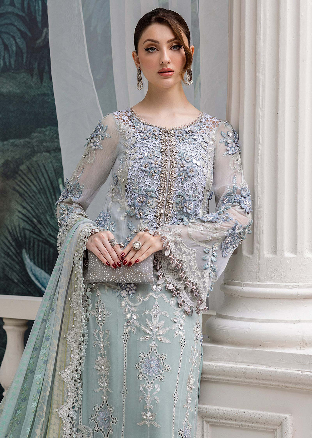 Buy Now Unstitched Chiffons '25 by Maria B | MPC-25-108 Online in USA, UK, Canada, France, Italy, Germany, Spain, Netherlands & Worldwide at Empress Clothing.