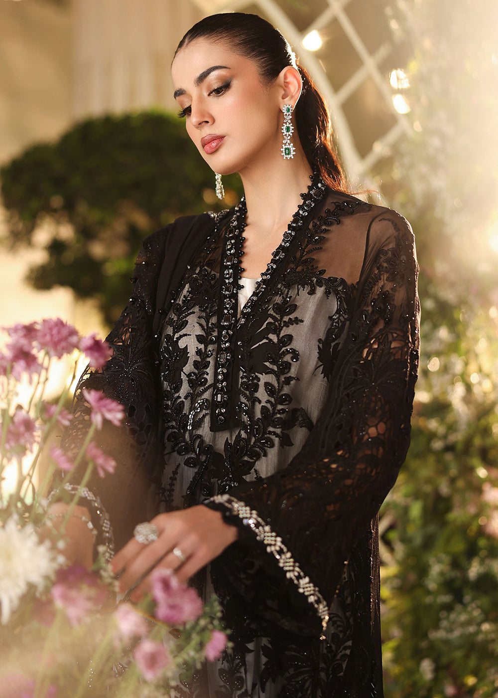 Buy Now Tea Affair Chiffon Formals '26 by Maria B | MPC-26-101 Online in US, UK, Canada, France, Greece, Germany, Ireland, Sweden, UAE & Worldwide at Empress.