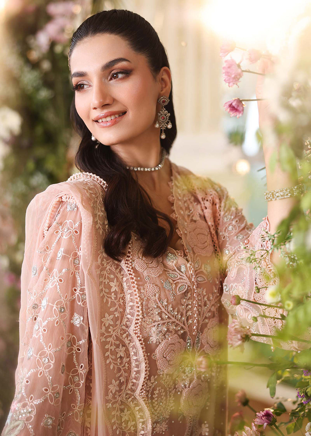 Buy Now Tea Affair Chiffon Formals '26 by Maria B | MPC-26-104 Online in US, UK, Canada, France, Greece, Germany, Ireland, Sweden, UAE & Worldwide at Empress.