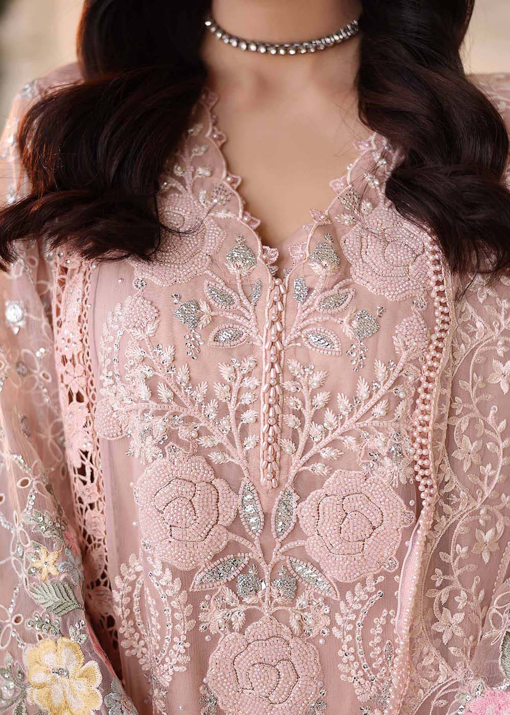 Buy Now Tea Affair Chiffon Formals '26 by Maria B | MPC-26-104 Online in US, UK, Canada, France, Greece, Germany, Ireland, Sweden, UAE & Worldwide at Empress.