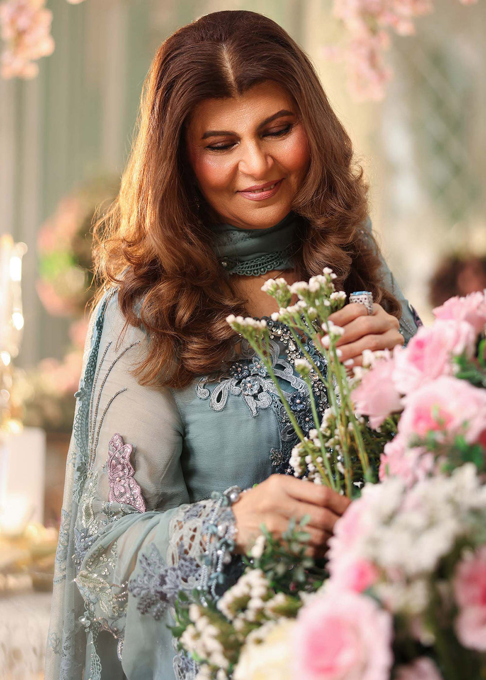 Buy Now Tea Affair Chiffon Formals '26 by Maria B | MPC-26-106 Online in US, UK, Canada, France, Greece, Germany, Ireland, Sweden, UAE & Worldwide at Empress.