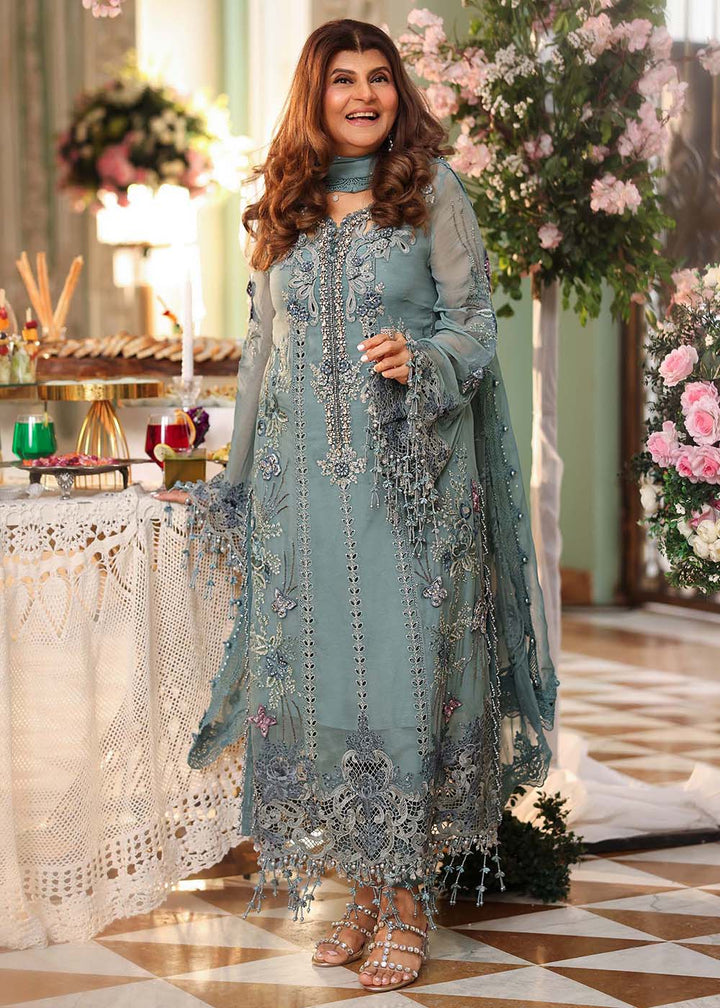 Buy Now Tea Affair Chiffon Formals '26 by Maria B | MPC-26-106 Online in US, UK, Canada, France, Greece, Germany, Ireland, Sweden, UAE & Worldwide at Empress.