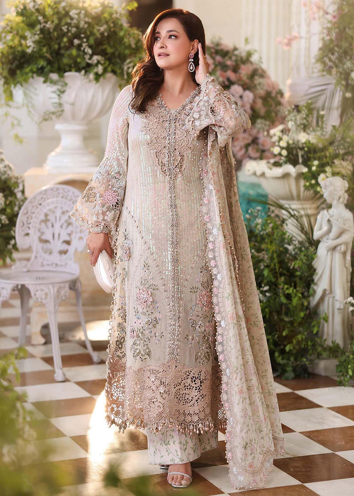 Buy Now Tea Affair Chiffon Formals '26 by Maria B | MPC-26-107 Online in US, UK, Canada, France, Greece, Germany, Ireland, Sweden, UAE & Worldwide at Empress.
