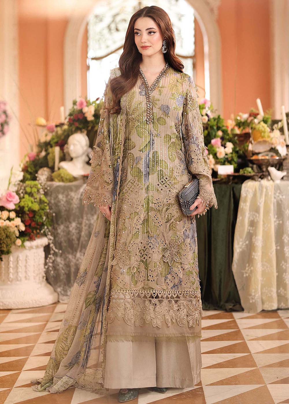 Buy Now Unstitched Chiffon 26 by Maria B | MPC-26-203 Online in US, UK, Canada, France, Italy, Germany, Greece, Sweden, Netherlands, UAE & Worldwide at Empress.