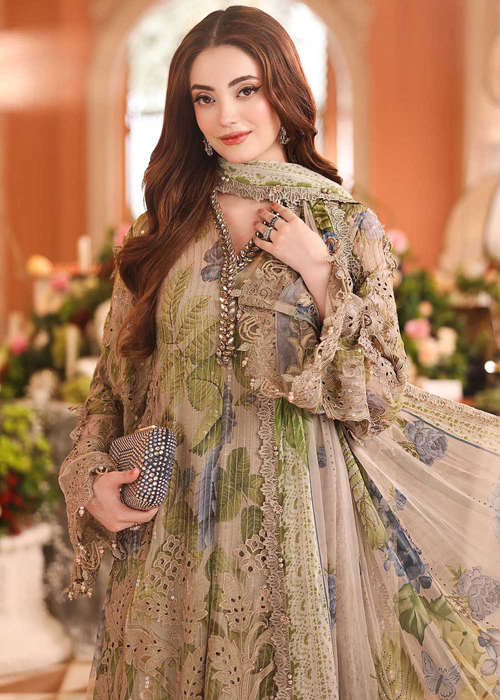 Buy Now Unstitched Chiffon 26 by Maria B | MPC-26-203 Online in US, UK, Canada, France, Italy, Germany, Greece, Sweden, Netherlands, UAE & Worldwide at Empress.