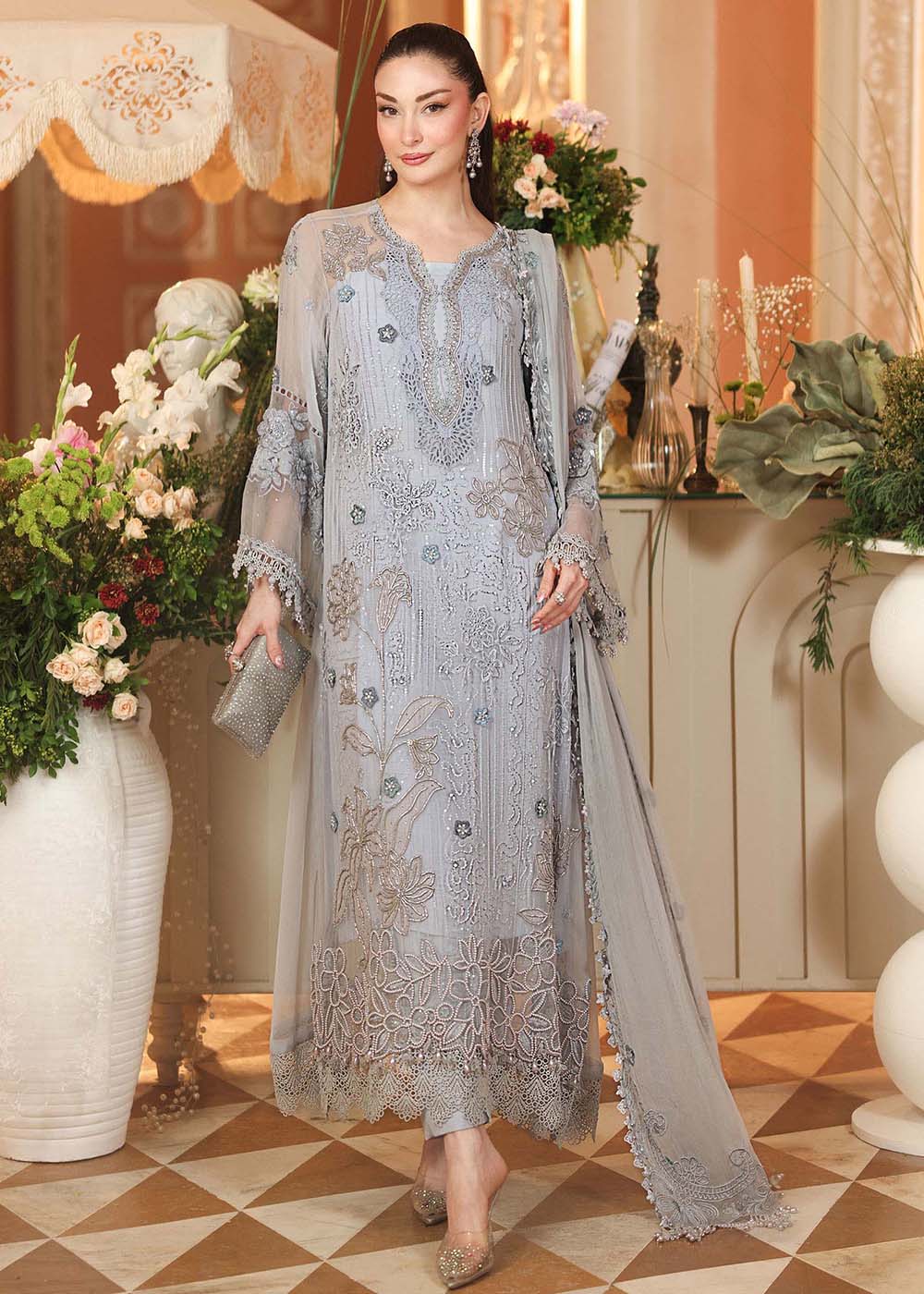 Buy Now Unstitched Chiffon 26 by Maria B | MPC-26-206 Online in US, UK, Canada, France, Italy, Germany, Greece, Sweden, Netherlands, UAE & Worldwide at Empress.