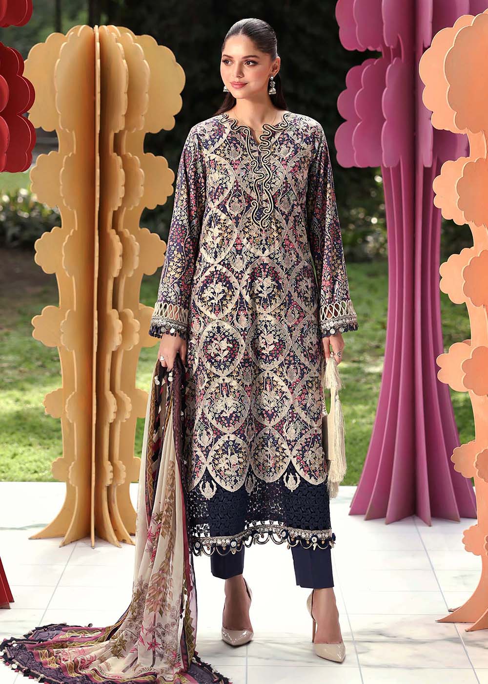 Buy Now M.Prints Summer Lawn '26 by Maria B | MPT-3003B Online in US, UK, Canada, France, Greece, Germany, Ireland, Sweden, Denmark, UAE & Worldwide at Empress.