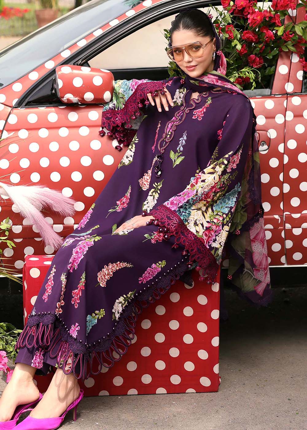 Buy Now M.Prints Summer Lawn '26 by Maria B | MPT-3005A Online in US, UK, Canada, France, Greece, Germany, Ireland, Sweden, Denmark, UAE & Worldwide at Empress.