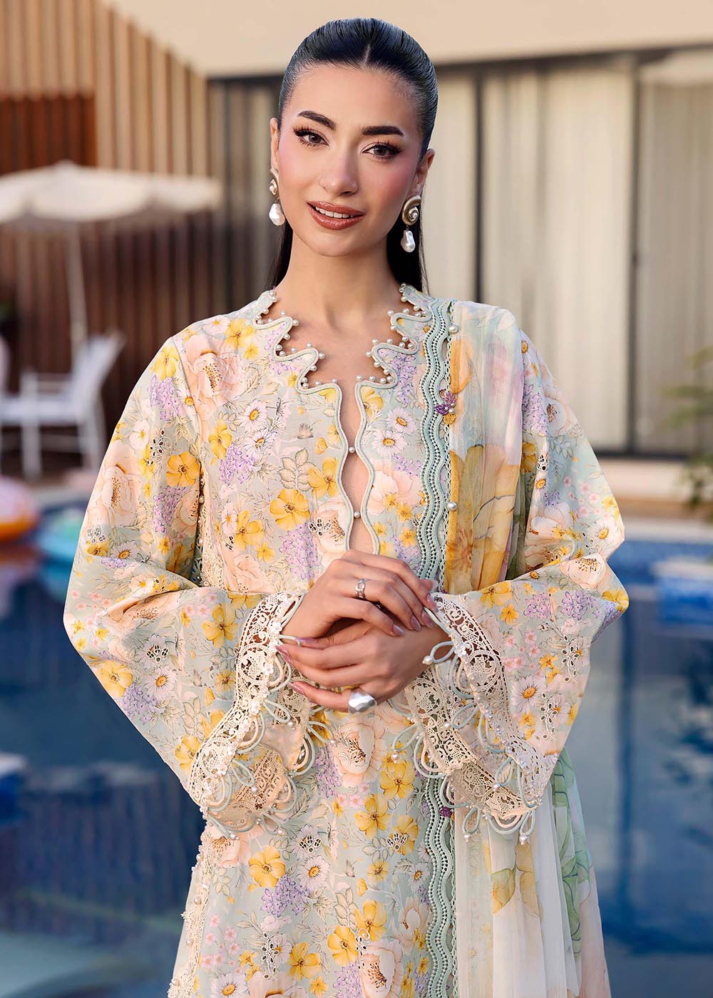 Buy Now M.Prints Summer Lawn '26 by Maria B | MPT-3007A Online in US, UK, Canada, France, Greece, Germany, Ireland, Sweden, Denmark, UAE & Worldwide at Empress.