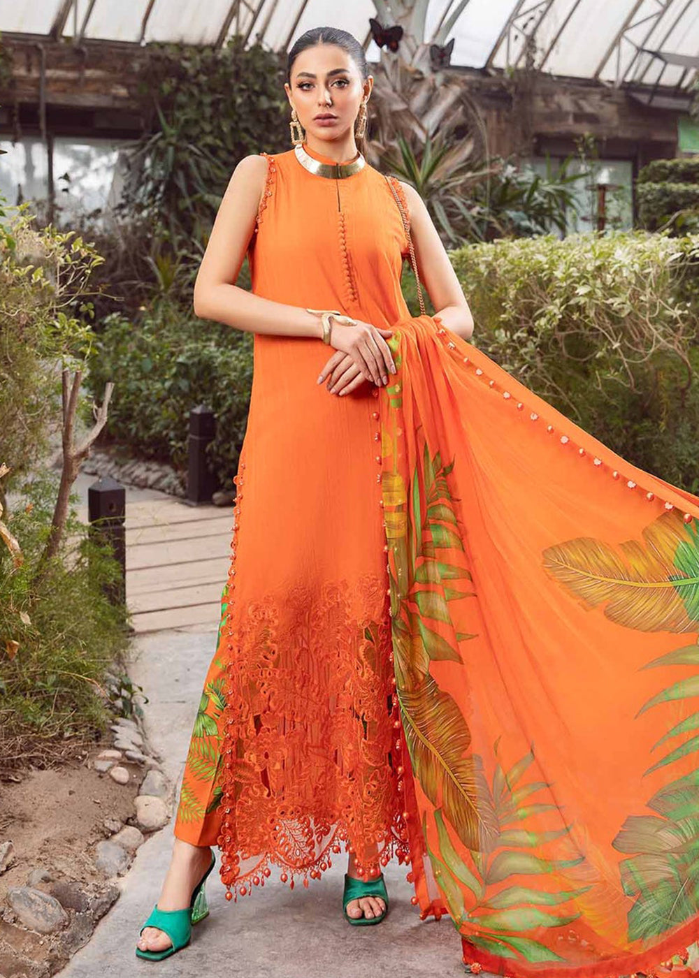 orange colour pakistani dresses Orange Embroidered Organza Angrakha Kameez: Pakistani Wedding, Dress Indian Suit