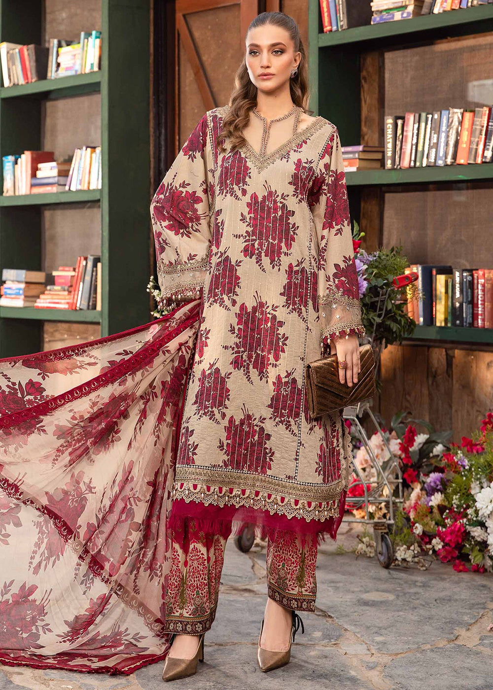 Buy Now M.Prints Spring Summer Lawn Edit '24 by Maria B | MPT-2110-A Online at Empress in USA, UK, Canada & Worldwide at Empress Clothing.