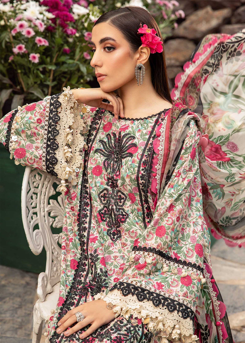Buy Now M.Prints Spring Summer Lawn Edit '24 by Maria B | MPT-2113-A Online at Empress in USA, UK, Canada & Worldwide at Empress Clothing. 
