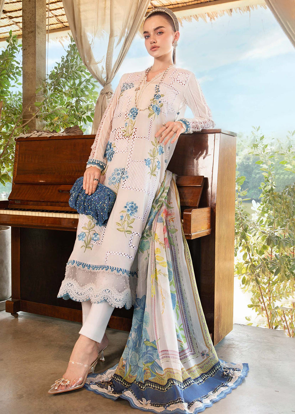 Buy Now M.Prints Spring Summer Lawn '25 by Maria B | MPT-2501-A Online in USA, UK, Canada, Italy, France, Norway, UAE & Worldwide at Empress Clothing.