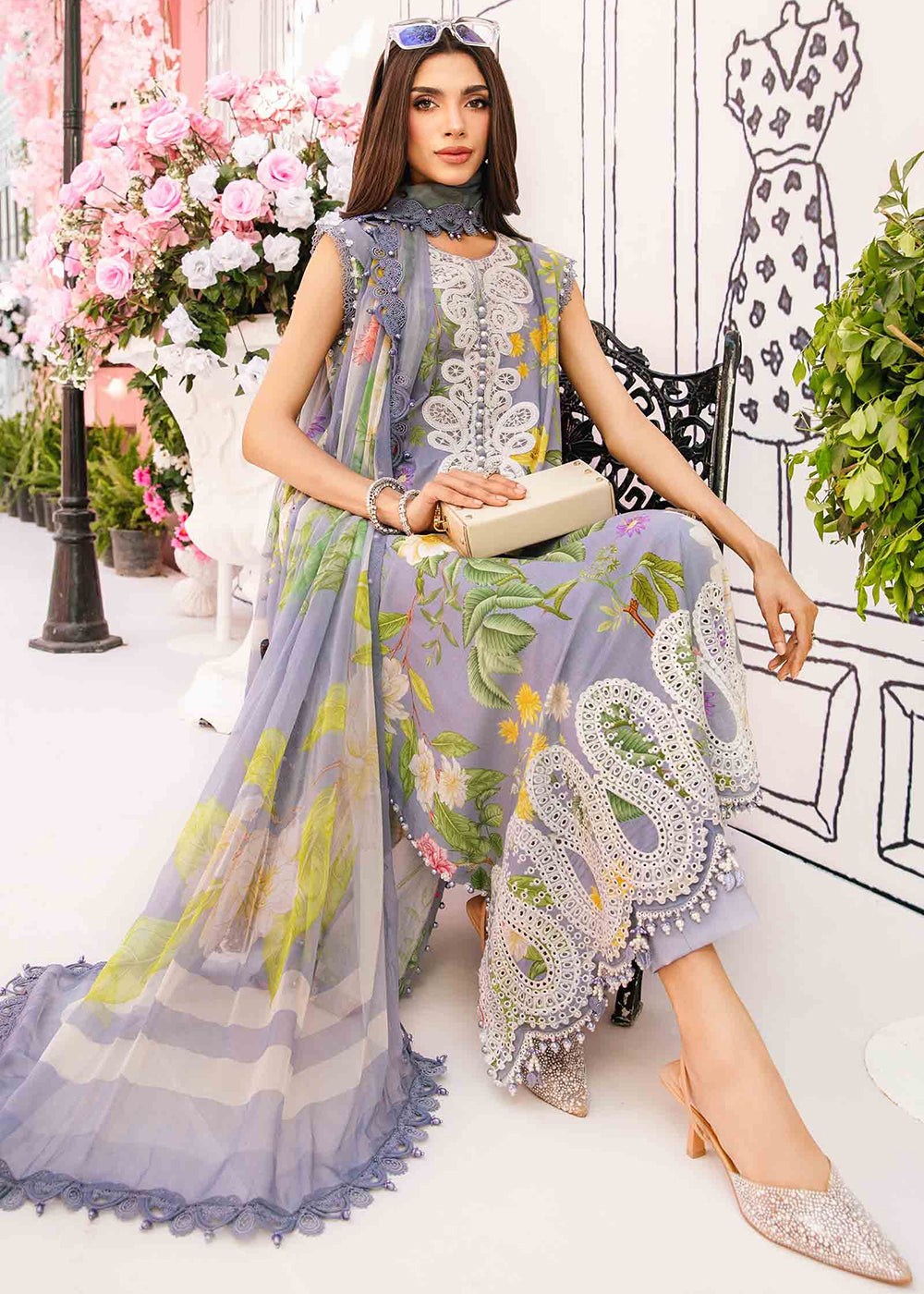 Buy Now Unstitched M Prints Summer Edit '25 by Maria B | MPT-2604-A Online in USA, UK, Canada, Germany, Italy, Austria, France & Worldwide at Empress Clothing.