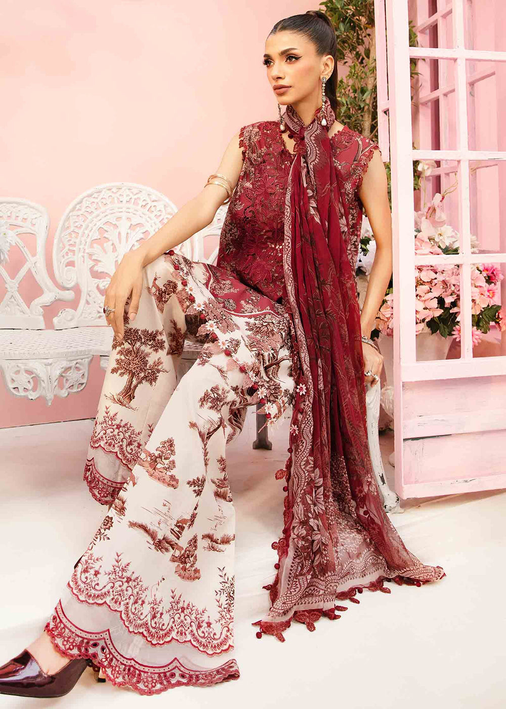 Buy Now Unstitched M Prints Summer Edit '25 by Maria B | MPT-2608-A Online in USA, UK, Canada, Germany, Italy, Austria, France & Worldwide at Empress Clothing.