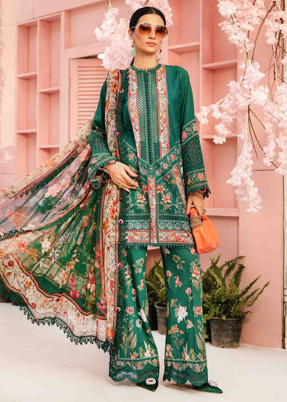 Buy Now Unstitched M Prints Summer Edit '25 by Maria B | MPT-2610-A Online in USA, UK, Canada, Germany, Italy, Austria, France & Worldwide at Empress Clothing.