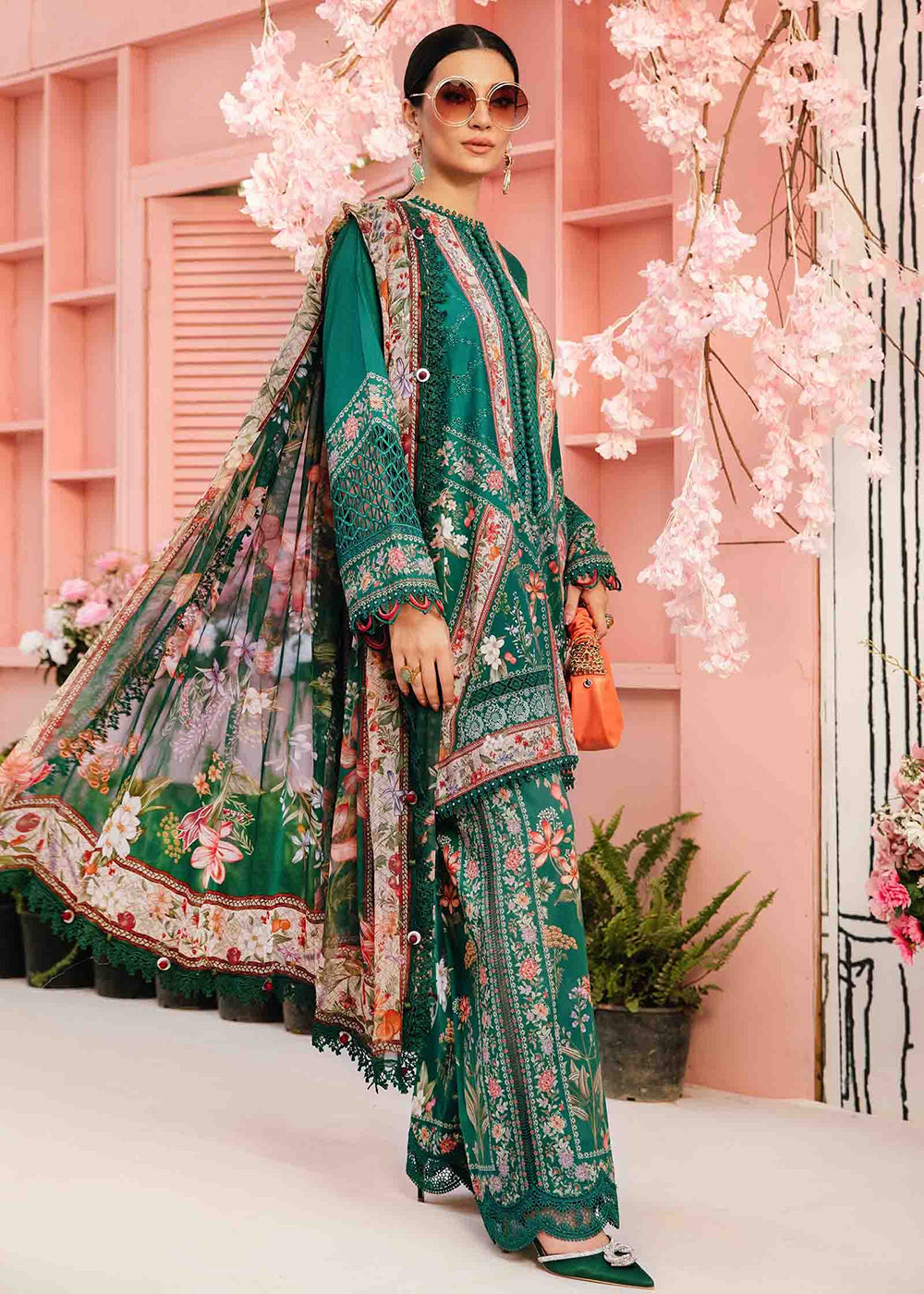 Buy Now Unstitched M Prints Summer Edit '25 by Maria B | MPT-2610-A Online in USA, UK, Canada, Germany, Italy, Austria, France & Worldwide at Empress Clothing.