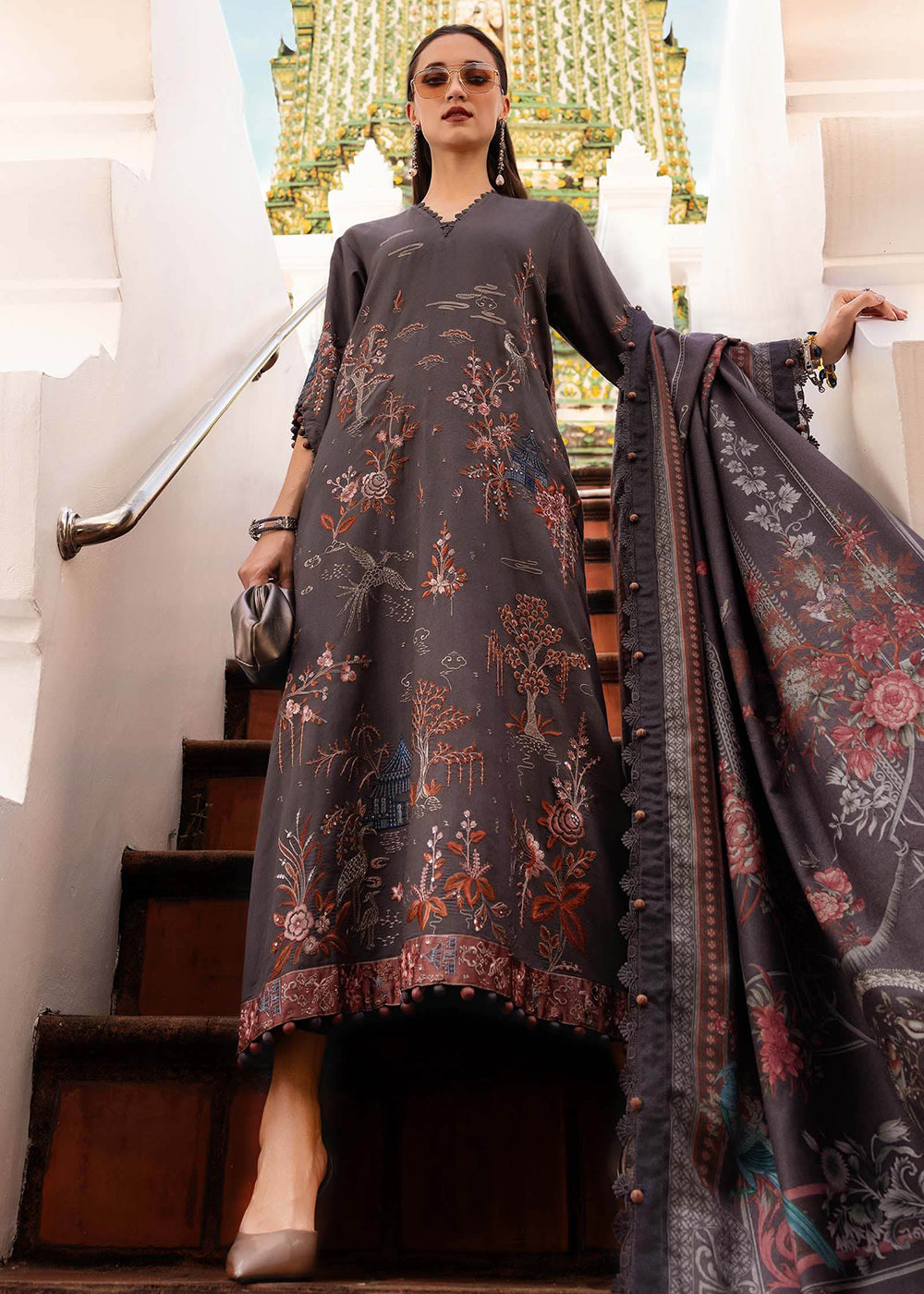 Buy Now M Prints Winter Collection '25 by Maria B | MPT-2801-B Online in USA, UK, Canada, France, Italy, Germany, Greece, Sweden, UAE & Worldwide at Empress.