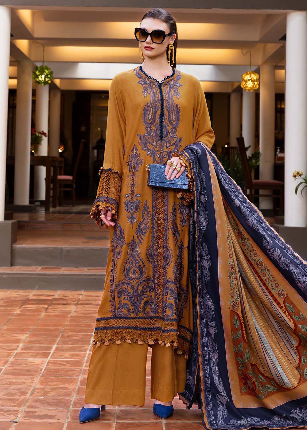 Buy Now M Prints Winter Collection '25 by Maria B | MPT-2803-A Online in USA, UK, Canada, France, Italy, Germany, Greece, Sweden, UAE & Worldwide at Empress.