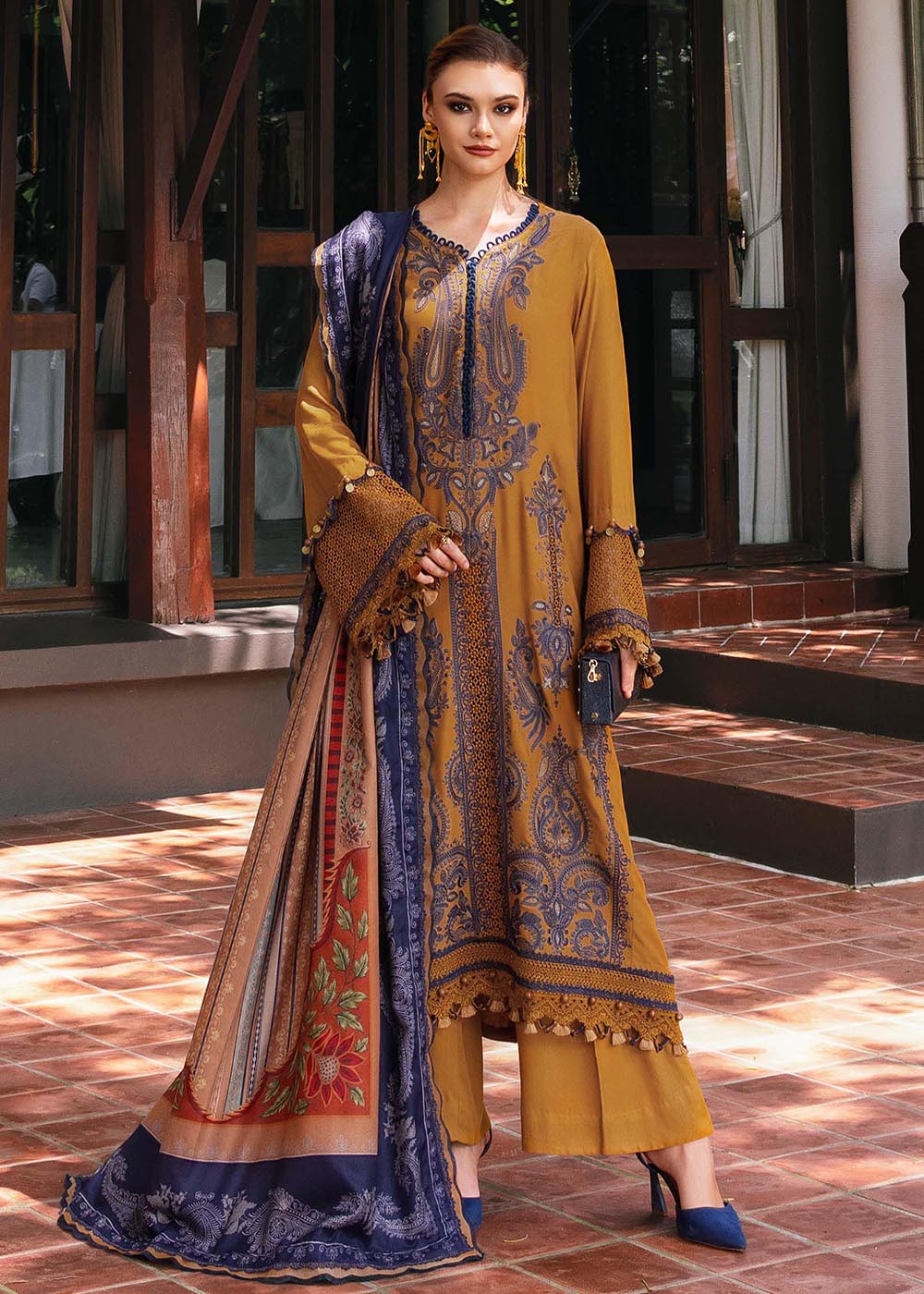 Buy Now M Prints Winter Collection '25 by Maria B | MPT-2803-A Online in USA, UK, Canada, France, Italy, Germany, Greece, Sweden, UAE & Worldwide at Empress.