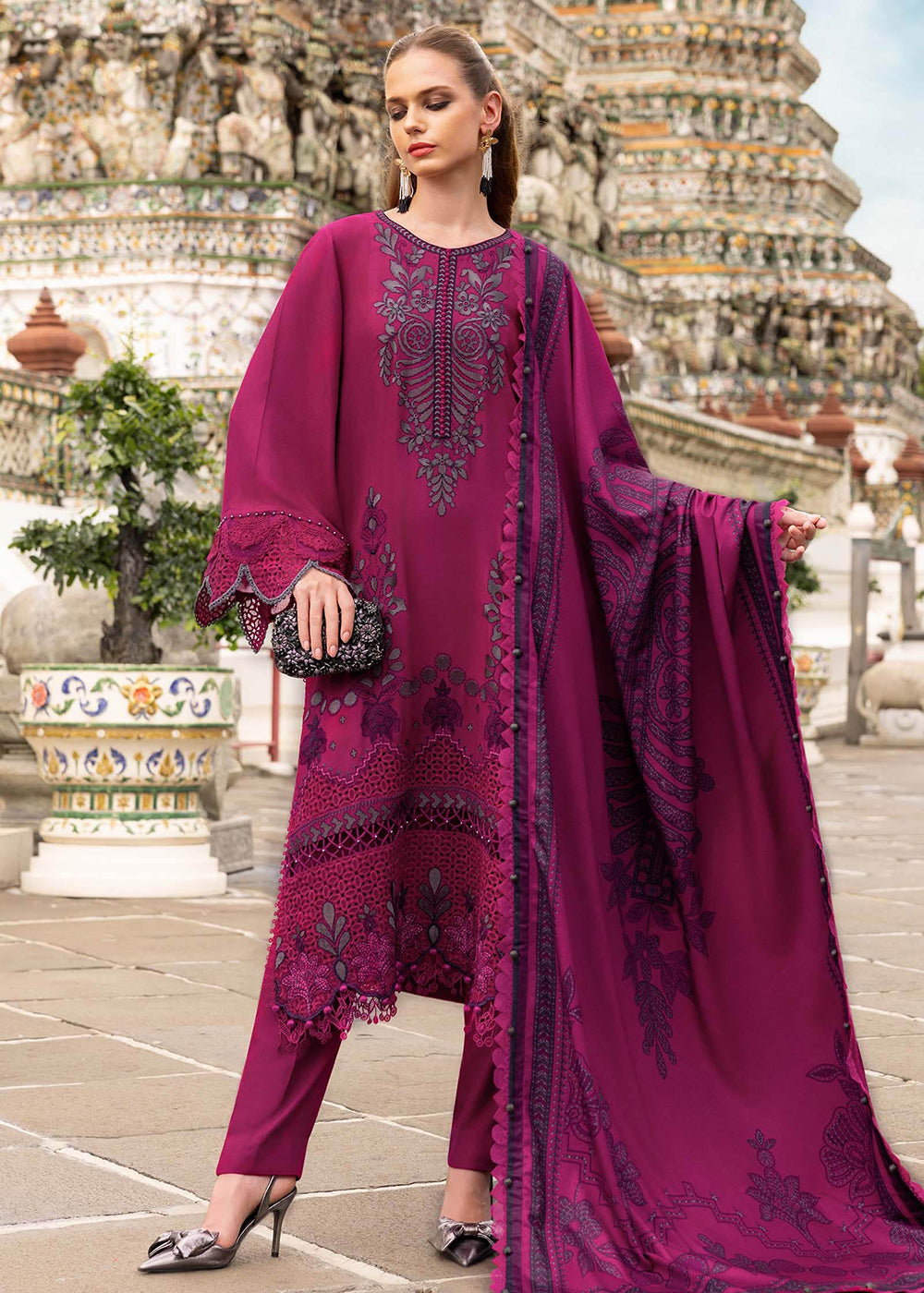 Buy Now M Prints Winter Collection '25 by Maria B | MPT-2804-B Online in USA, UK, Canada, France, Italy, Germany, Greece, Sweden, UAE & Worldwide at Empress.