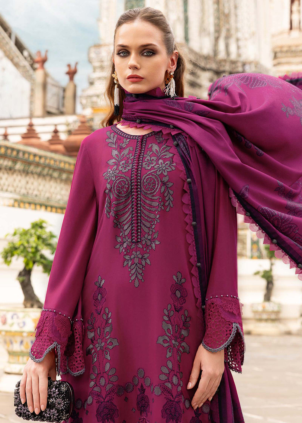 Buy Now M Prints Winter Collection '25 by Maria B | MPT-2804-B Online in USA, UK, Canada, France, Italy, Germany, Greece, Sweden, UAE & Worldwide at Empress.