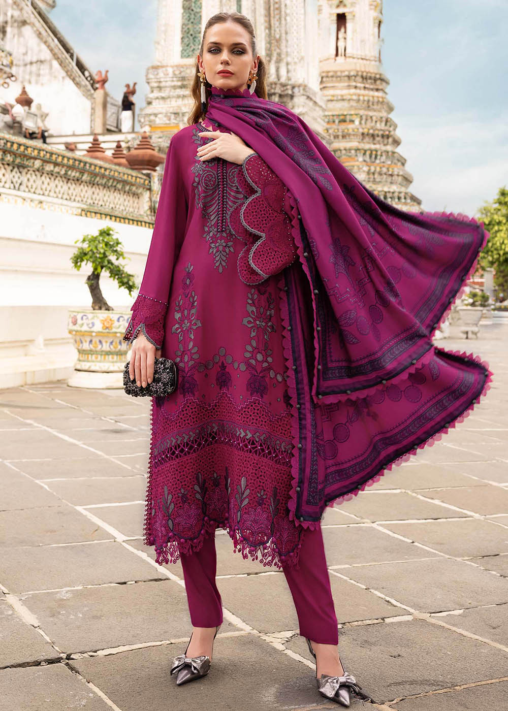 Buy Now M Prints Winter Collection '25 by Maria B | MPT-2804-B Online in USA, UK, Canada, France, Italy, Germany, Greece, Sweden, UAE & Worldwide at Empress.