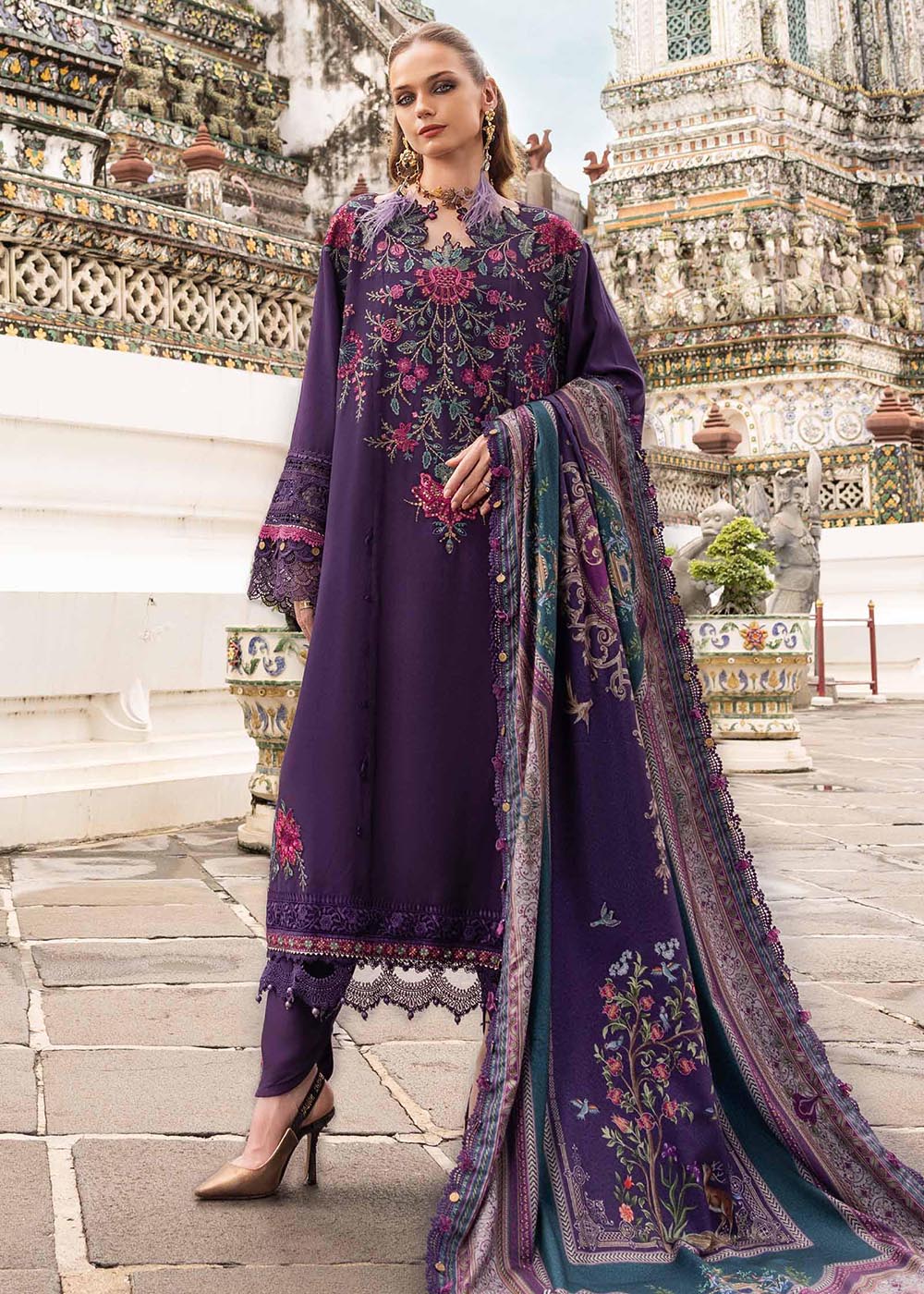 Buy Now M Prints Winter Collection '25 by Maria B | MPT-2805-B Online in USA, UK, Canada, France, Italy, Germany, Greece, Sweden, UAE & Worldwide at Empress.