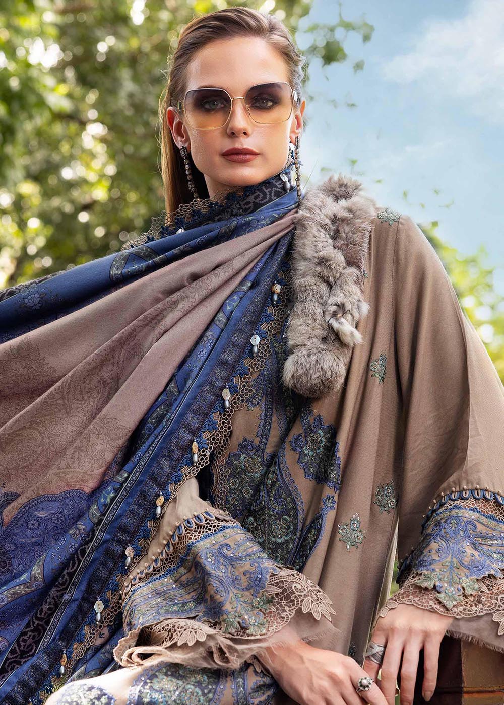 Buy Now M Prints Winter Collection '25 by Maria B | MPT-2806-A Online in USA, UK, Canada, France, Italy, Germany, Greece, Sweden, UAE & Worldwide at Empress.