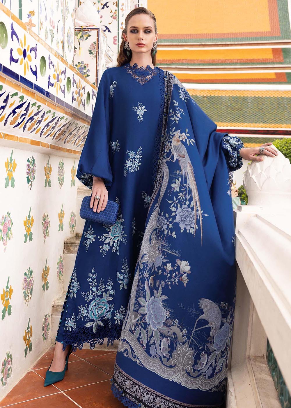 Buy Now M Prints Winter Collection '25 by Maria B | MPT-2808-B Online in USA, UK, Canada, France, Italy, Germany, Greece, Sweden, UAE & Worldwide at Empress.