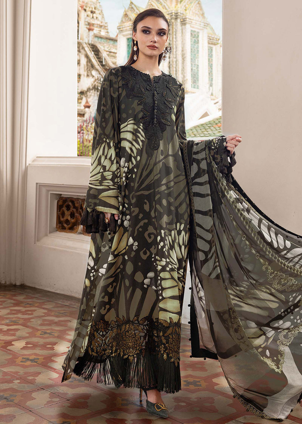 Buy Now M Prints Winter Collection '25 by Maria B | MPT-2809-A Online in USA, UK, Canada, France, Italy, Germany, Greece, Sweden, UAE & Worldwide at Empress.