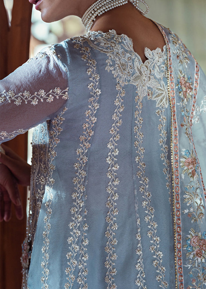 Buy Now Blue Organza Net Pakistani Suit | Mushq | Qala Kamdaani | Zahra Online in USA, UK, Canada & Worldwide at Empress Clothing. 