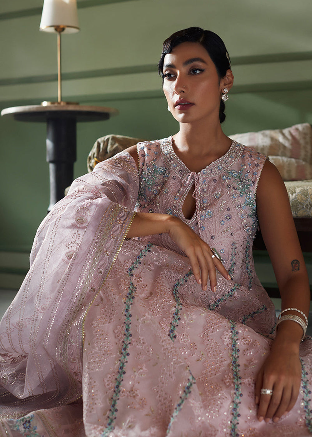 Buy Now Pink Organza Net Pakistani Suit | Mushq | Qala Kamdaani | Zoya Online in USA, UK, Canada & Worldwide at Empress Clothing.