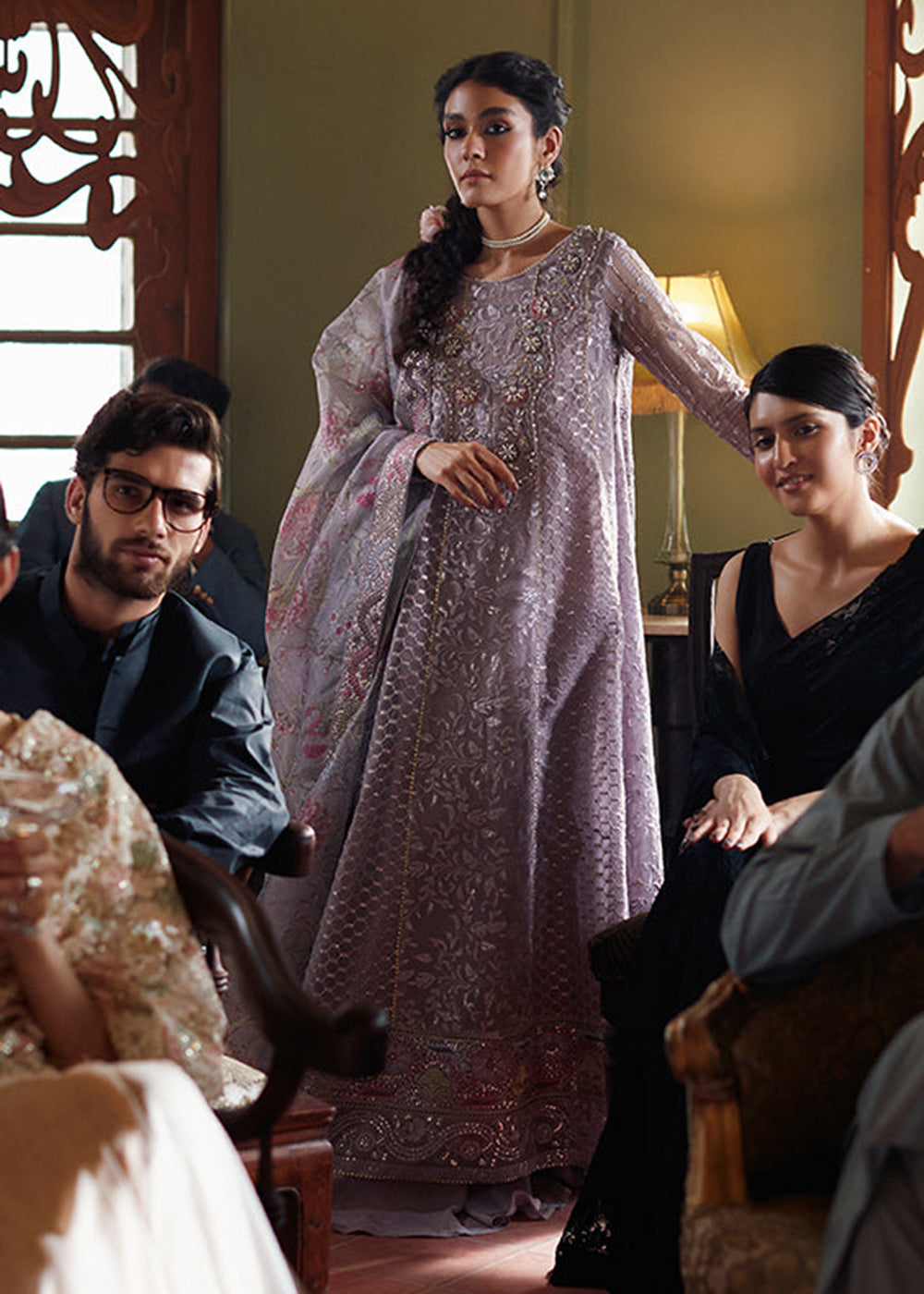 Buy Now Lilac Organza Net Pakistani Suit | Mushq | Qala Kamdaani | Eira Online in USA, UK, Canada & Worldwide at Empress Clothing. 